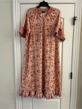 gigio maxi dress Gigio Mixed Floral Cotton Maxi Dress